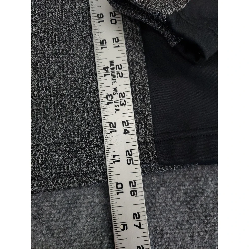 Spyder Pullover Sweater Mens Medium Gray Black Tech Mock Neck‎ Ski Knit Outdoor